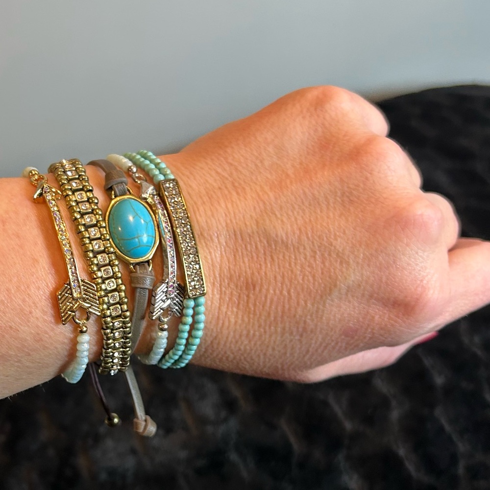 Premier Designs Bundle of Bracelets ‘BFF’ & ‘Share the Love’ Set Boho Beaded
